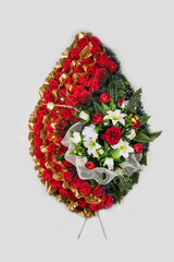 Colorful Flower wreath for the grave