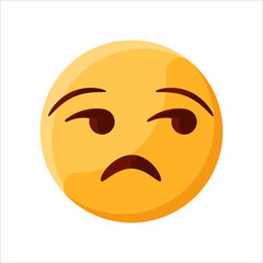 Unamused Face Emoji Illustration Creative Design Vector
