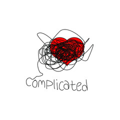 complicated heart illustration