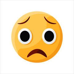 Worried Confused Face Emoji Illustration Creative Design Vector