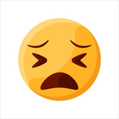 Suffering Face Emoji Illustration Creative Design Vector