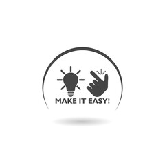 Concept make it easy flicking fingers icon with shadow