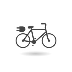 Obraz premium Electric bicycle icon with shadow