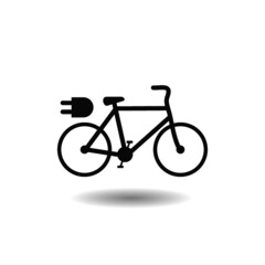 Fototapeta premium Electric bicycle icon with shadow