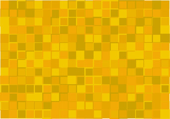 Mosaic from vector squares with trendy orange and yellow colors and different sized borders in shades of yellow for web, cover, wrapping paper, art, etc. backgrounds