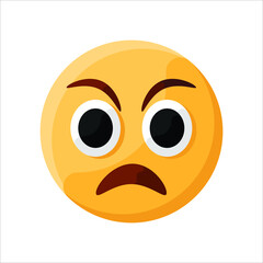 Angry Face Emoji Illustration Creative Design Vector