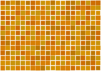 Mosaic from vector squares with trendy yellow  and orange colors and different sized borders in shades of yellow for web, cover, wrapping paper, art, etc. backgrounds