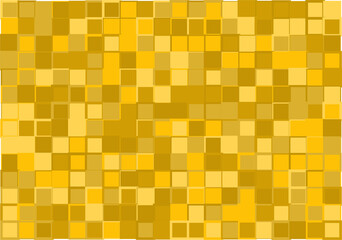 Mosaic from vector squares with trendy yellow  and orange colors and different sized borders in shades of yellow for web, cover, wrapping paper, art, etc. backgrounds