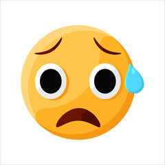 Worried Surprised Face Emoji Illustration Creative Design Vector