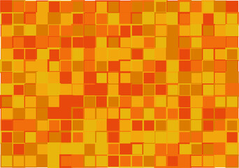 Mosaic from vector squares with trendy yellow  and orange colors and different sized borders in shades of yellow for web, cover, wrapping paper, art, etc. backgrounds