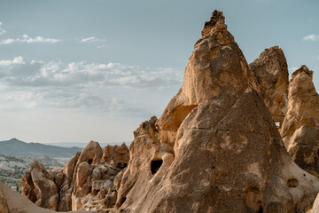 Goreme National Park and the Rock Sites of Cappadocia, volcanic landscape. Goreme Open Air Museum in Goreme, Cappadocia - Nevsehir, Turkey