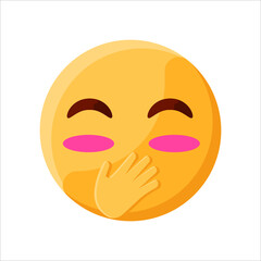 Hand Over Mouth Laughing Face Emoji Illustration Creative Design Vector