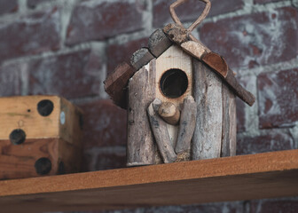 wooden bird house