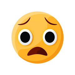 Anguished Face Emoji Illustration Creative Design Vector 