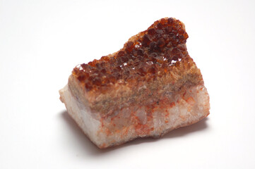 citrine druse on white background