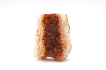 citrine druse on white background