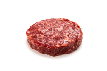 Obraz premium Raw minced beef isolated on white background.