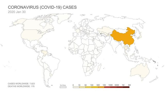 Coronavirus (COVID-19) Global Pandemic Timelapse, 2019 Dec to 2020 Aug