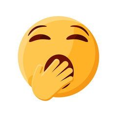 Yawning Tired Face Emoji Illustration Creative Design Vector