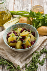 potatoes salad with red beans oregano and celery