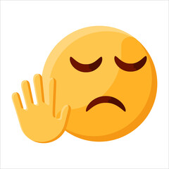 Talk to the Hand Stop Talking Face Emoji Illustration Creative Design Vector