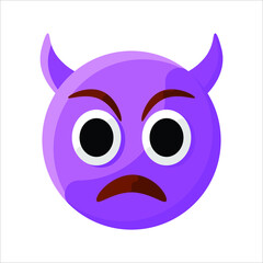 Starring Sad Evil Devil Funny Face Emoji Illustration Creative Design Vector