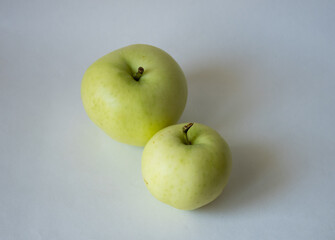 two white apples isolated on a white background