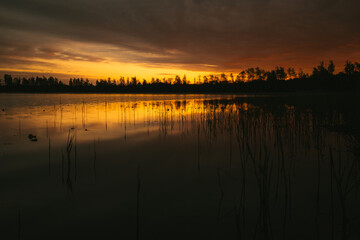 Fototapeta premium sunrise over the lake