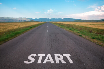 start text on road