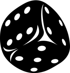 Vector illustration of the black dice with white dots