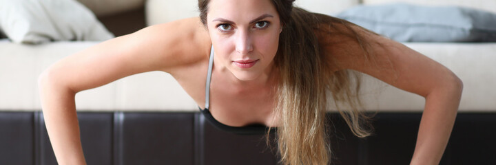 on table lies calculator and document with report. Home fitness without leaving your own apartment....