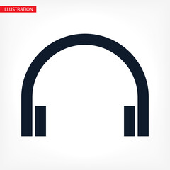 headphones icon vector. lorem ipsum Flat Design JPG