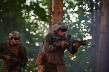 Modern warfare Soldiers  Squad  in battle