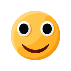 Smile Happy Fun Face Emoji Flat Icon Illustration Creative Stylish Design Vector