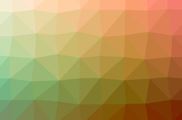 Illustration of abstract Green, Orange horizontal low poly background. Beautiful polygon design pattern.