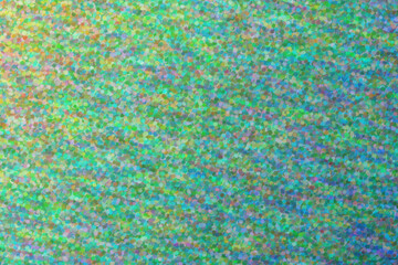 Green and yellow waves impressionist pointilism background, digitally created.