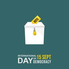 International day of Democracy design with iron Vote box