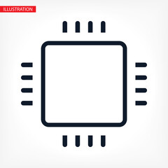 Microchip line icon vector. lorem ipsum Flat Design JPG