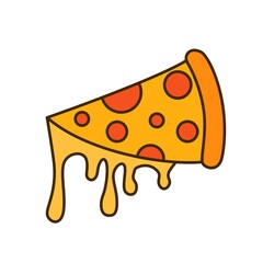 Pizza cut with cheese vector illustration