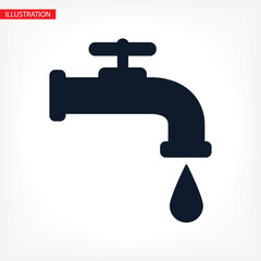 Vector icon faucet, design illustration for web c faucet. Flat style faucet.