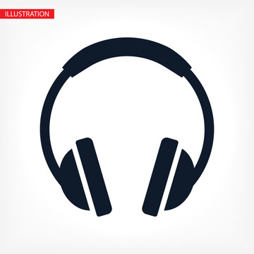 headphone vector icon, headphone vector icon, in trendy flat style isolated on white background. headphone vector icon image, headphone vector icon illustration