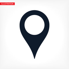 Location icon vector. Pin sign Isolated on white background. Navigation map, gps, direction, place, icon vector compass, contact, search concept.icon vector Flat style design, logo, icon vector Web