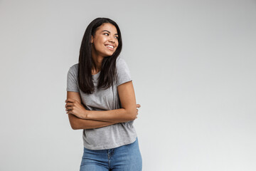 Attractive young african woman wearing casual clothes