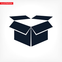 Box vector icon or logo in modern line style. vector icon High quality black outline pictogram for website design and mobile apps vector icon. Vector illustration on a background.