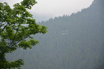 mountain landscape with fog