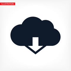 Download vector icon, cloud storage symbol. Modern, simple flat vector illustration of website or mobile application.