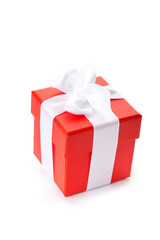 beautiful gift boxes made by hand isolated on white. holidays, birthday, new year