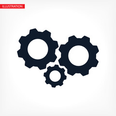 Settings isolated vector icon. Gear symbol. vector icon Gear tool or button for web application or UI. vector icon Trendy flat style