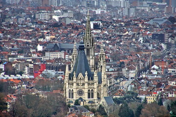 view of some parts of Brussels Belgium seen from the Atomium tower.