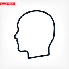 black silhouette vector icon of the profile of the human head.vector icon flat vector vector icon illustration
